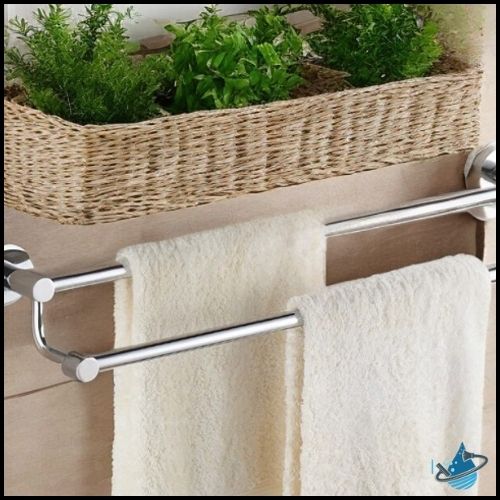 Porte serviette mural salle de bain - Double - Menage Serein